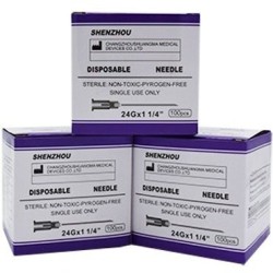 سرسوزن گیج 24 بنفش شنزو بسته ۱۰۰ عددی